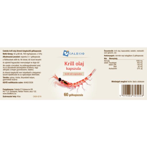 Caleido gel kapsule ulja krila, 60 kapsula označiti