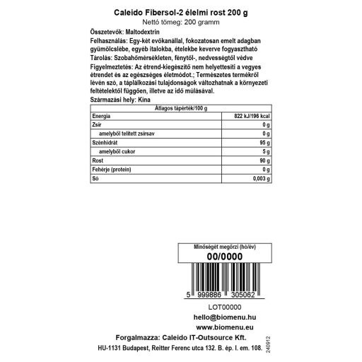 Caleido prehrambena vlakna Fibersol-2, 200 g označiti