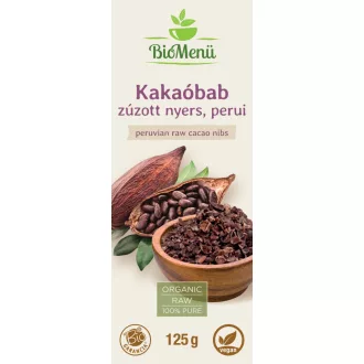 BioMenü organski zdrobljeni sirovi peruanski zrnci kakaa 125 g slika proizvoda