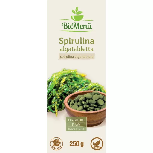 BioMenü organske tablete spiruline 250 g označiti