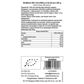 BioMenü organski prah alge chlorella 250 g slika proizvoda