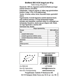 BioMenü organski prah bobica asaija 60 g slika proizvoda
