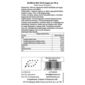 BioMenü organski prah bobica asaija 60 g slika proizvoda