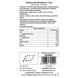 BioMenü organski prah od brahmi 125 g slika proizvoda