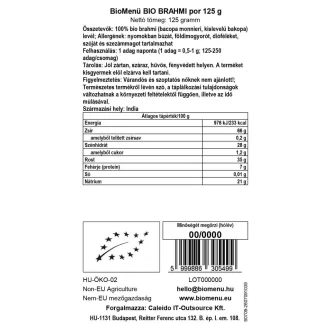 BioMenü organski prah od brahmi 125 g slika proizvoda