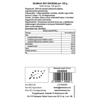 BioMenü organski prah od baobaba 125 g slika proizvoda