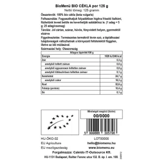 BioMenü organski prah od cikle 125 g slika proizvoda