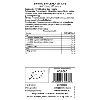 BioMenü organski prah od cikle 125 g slika proizvoda