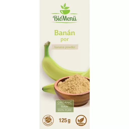BioMenü organski prah od banane 125 g označiti
