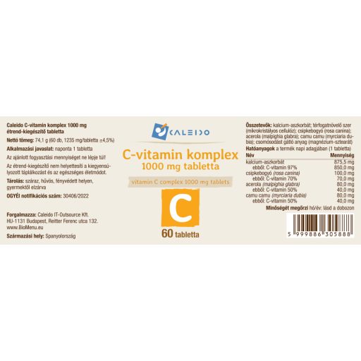 Caleido kompleks vitamina C tablete 1000 mg 60 kapsula materijal
