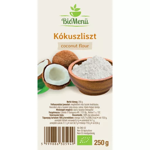 BioMenü BIO KÓKUSZLISZT 250 g KÖZEL A LEJÁRAT DÁTUMÁHOZ