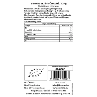 BioMenü organska psyllium ljuska 125 g slika proizvoda