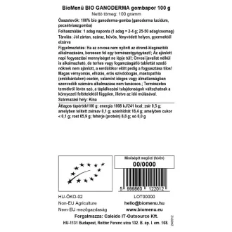 BioMenü organski prah od gljive ganoderma 100 g slika proizvoda