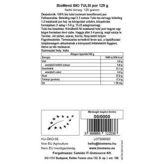 BioMenü organski prah tulsi 125 g slika proizvoda
