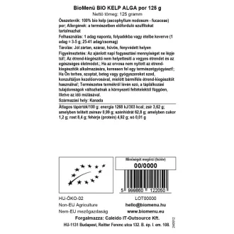 BioMenü organski prah morske alge kelp 125 g slika proizvoda