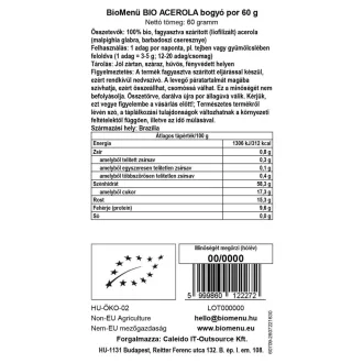 BioMenü organski prah bobica acerola 60 g slika proizvoda