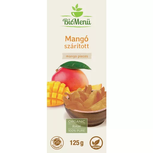 BioMenü organski sušeni mango 125 g označiti