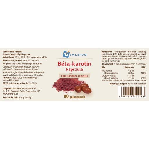 Caleido gel kapsule beta-karotena 90 kom označiti