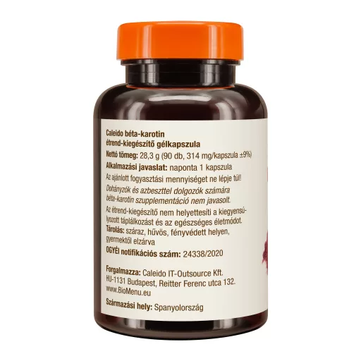 Caleido BÉTA-KAROTIN gélkapszula 90 db KÖZEL A LEJÁRAT DÁTUMÁHOZ