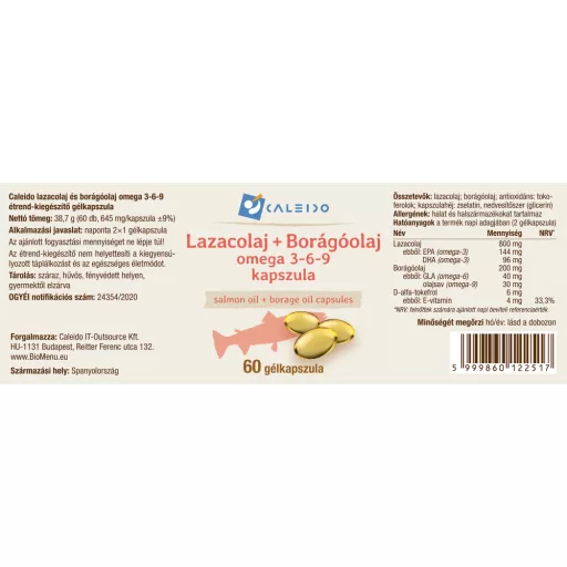 Caleido gel kapsule riblje ulje + ulje noćurka omega 3-6-9, 60 kapsula označiti