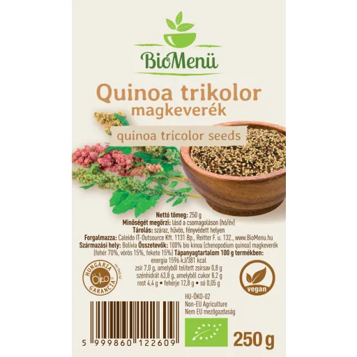 BioMenü organska mješavina sjemenki trobojne quinoe 250 g označiti