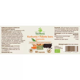 BioMenü organske kapsule kurkume i crnog papra 60 kom slika proizvoda