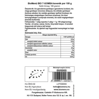BioMenü organski prah mješavine 7 vrsta gljiva 100 g slika proizvoda