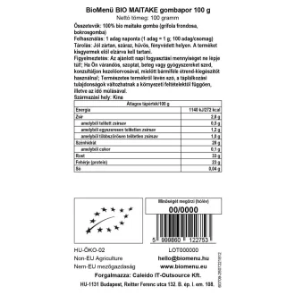 BioMenü organski prah od maitake gljiva 100 g slika proizvoda