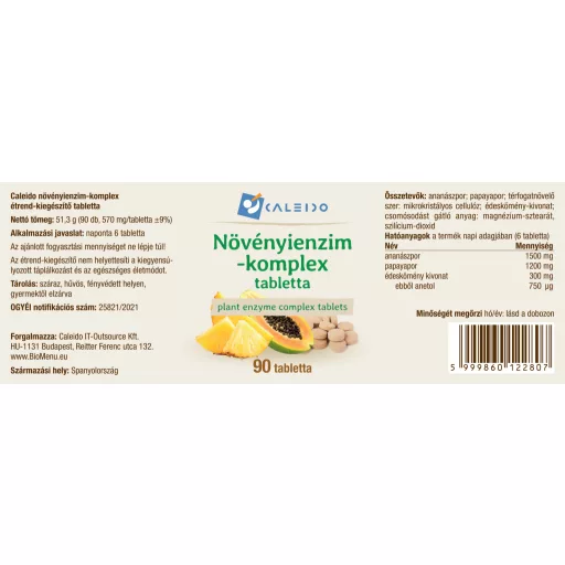 Caleido tablete kompleksa biljnih enzima, 90 tableta označiti