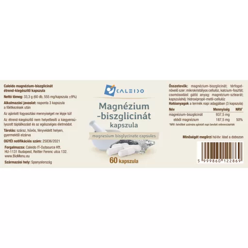 Caleido kapsule magnezijev bisglicinat, 60 kapsula označiti