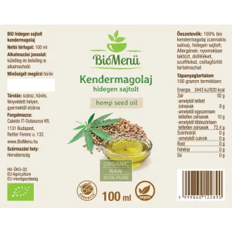 BioMenü organsko ulje sjemenki konoplje 100 ml slika proizvoda