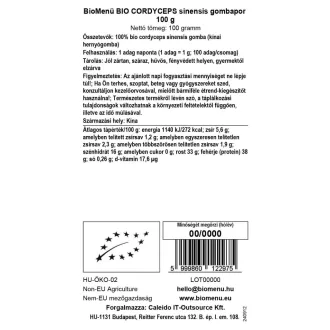 BioMenü organski prah gljive kordiceps 100 g slika proizvoda