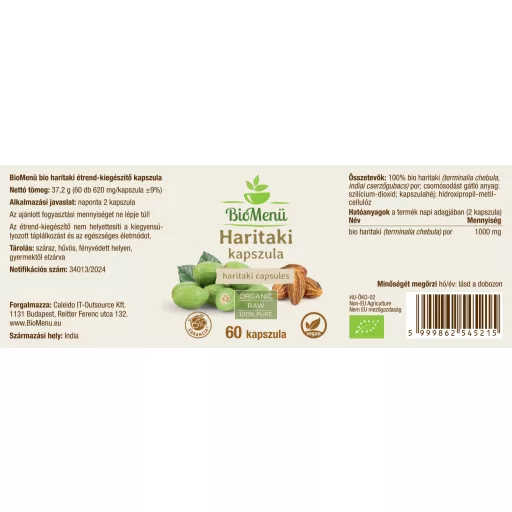 BioMenü organske kapsule haritaki 60 kom. BLIZU DATUMA ISTEKA