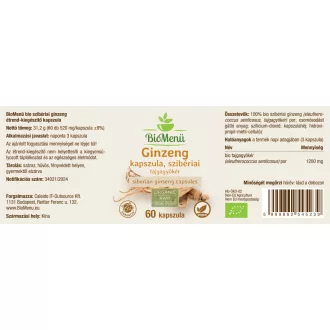 BioMenü organske kapsule sibirskog ginsenga 60 kom. slika proizvoda