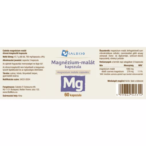 Caleido kapsule magnezijev malat, 60 kapsula označiti