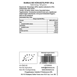 BioMenü organski prah kokosovog mlijeka 125 g slika proizvoda