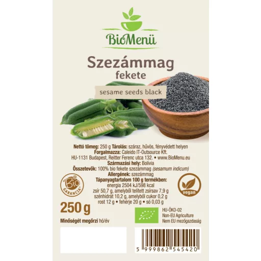 BioMenü organski crni sezam 250 g označiti