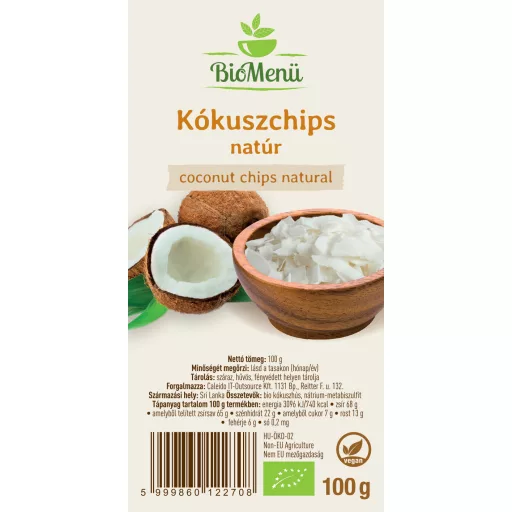 BioMenü Bio ČIPS OD KOKOSA natur 100 g označiti