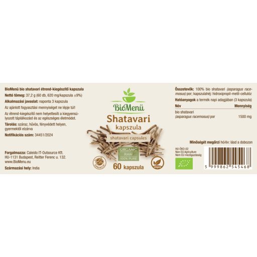 BioMenü organske kapsule shatavari 60 kapsula označiti