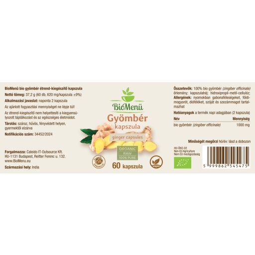 BioMenü organske kapsule đumbira 60 kom. označiti