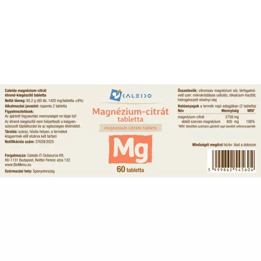 Caleido tablete magnezijev citrat, 60 tableta označiti