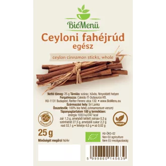 BioMenü organski štapići cimeta Ceylon, cijeli 25 g slika proizvoda
