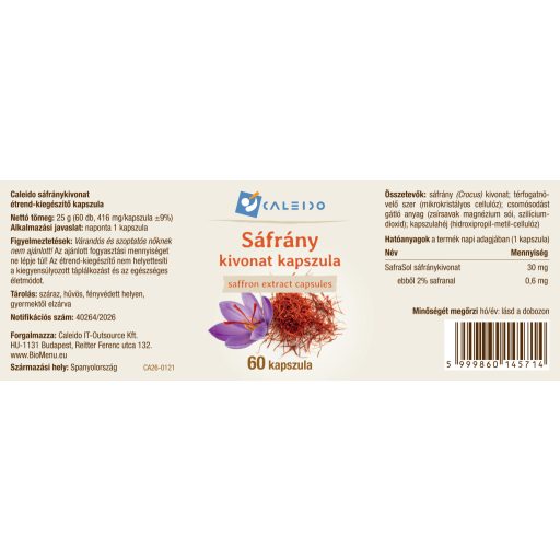 Caleido Šafran ekstrakt kapsule 60 kom označiti