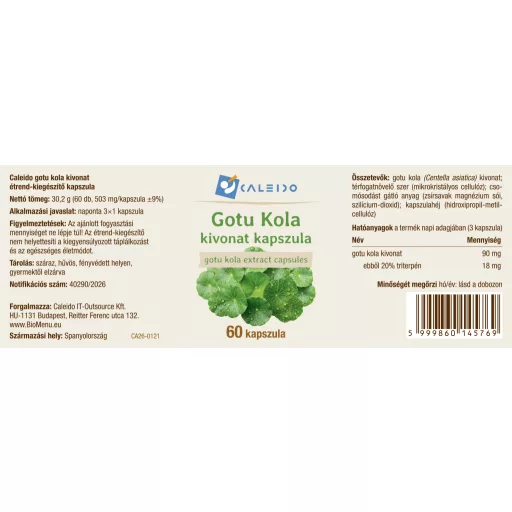 Caleido Gotu Kola ekstrakt kapsule 30 kom označiti