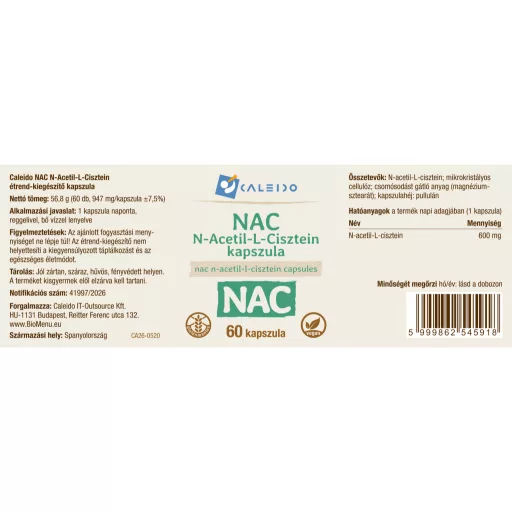 Caleido NAC N-Acetil-L-Cistein kapsule 60 kom označiti