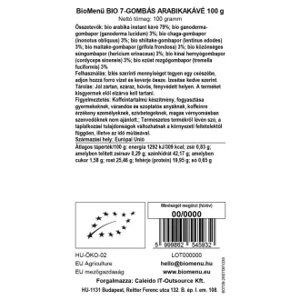 BioMenü 7-Gljiva Arabica Kava 100 g slika proizvoda